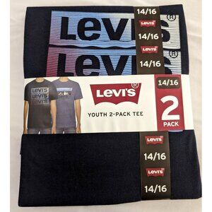 Levi's Youth 2-Pack T-Shirts - Size 14/16 - Boys' Graphic Tees - Navy & Blue